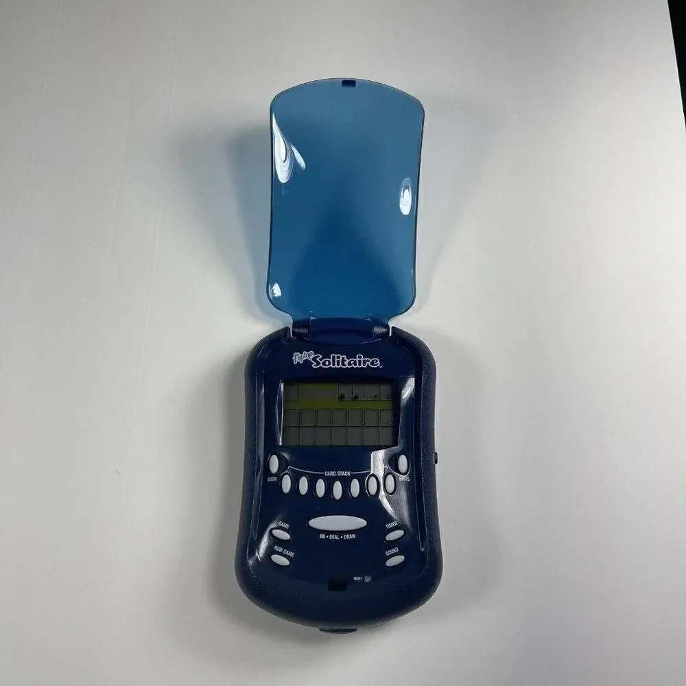Radica - Flip Top Lighted Solitaire (2003) Blue - Handheld Electronic Game